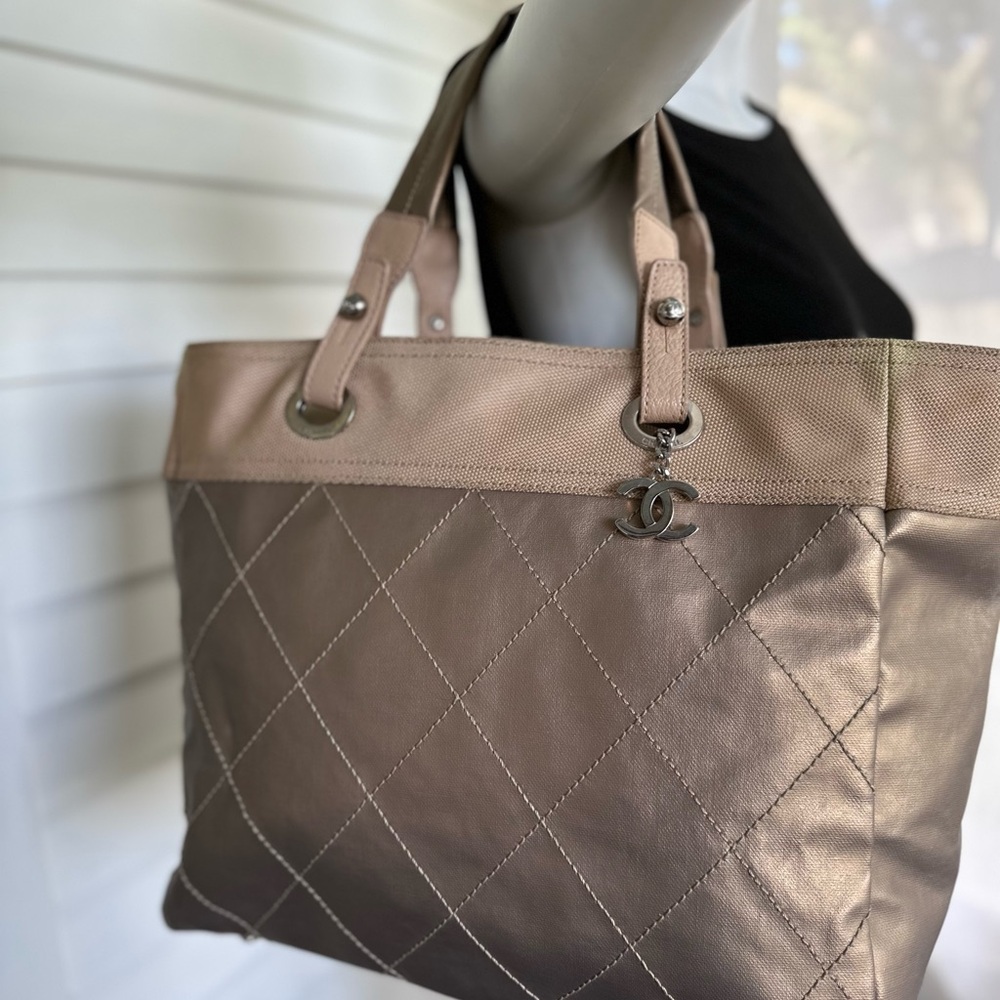 ❣️Chanel Paris Biarritz PM -gold Tote, shoulder, travel, shopping or beach bag